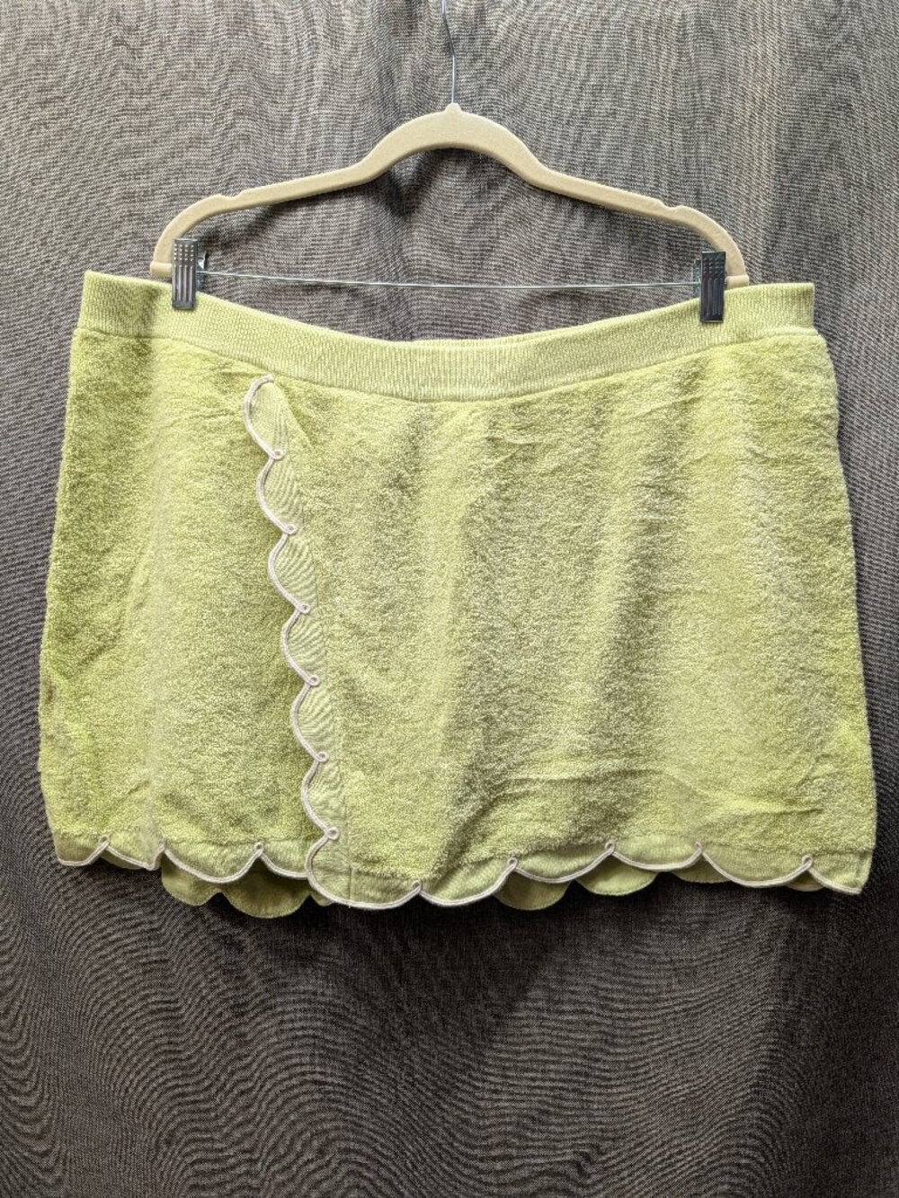 Rachel Antonoff Limeade Terry Cloth Cupcake Scalloped Skort Plus Size 2X